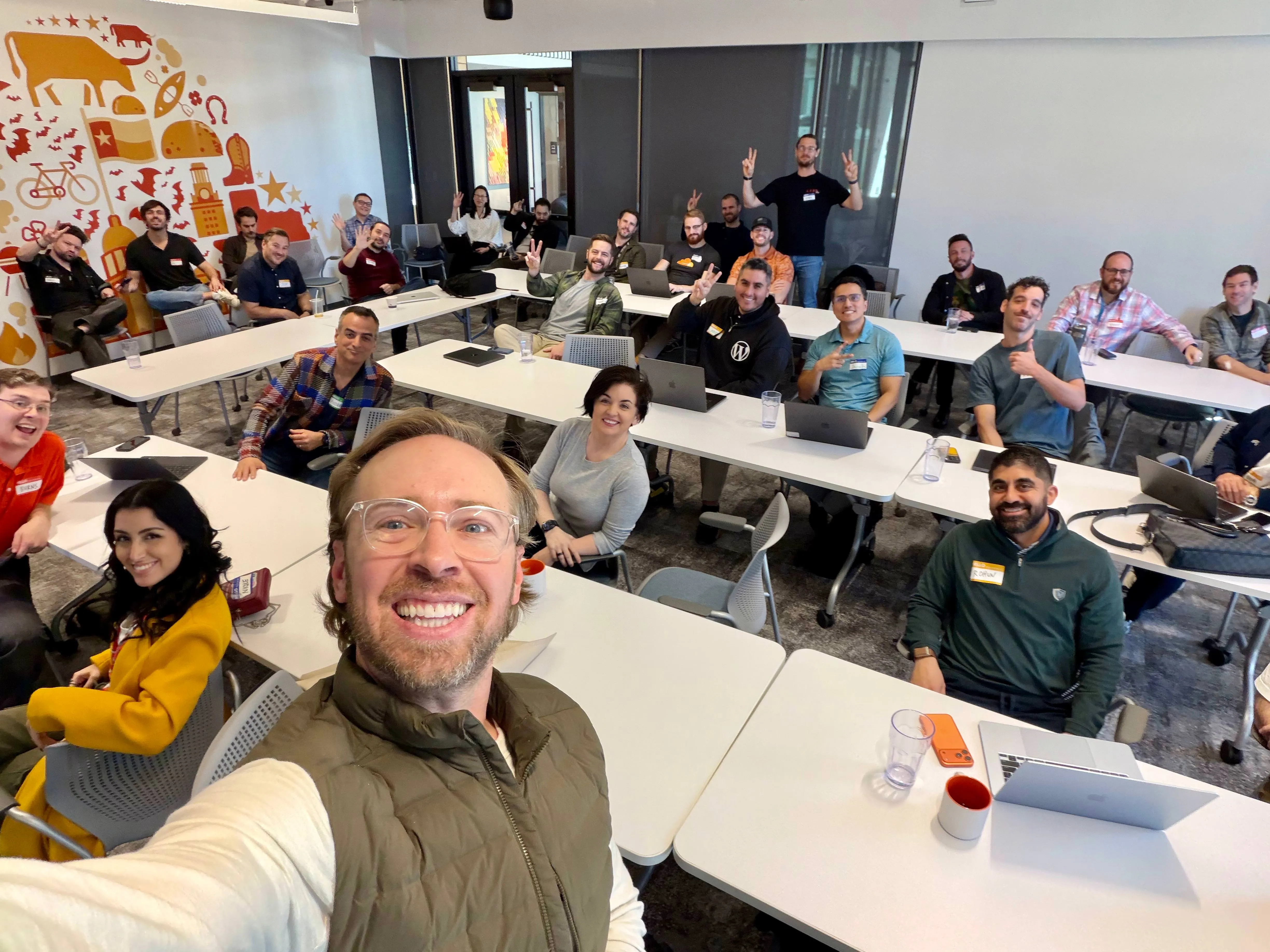 Presenting the OpenClaw talk on stage at the Claude Code meetup hosted at Cloudflare