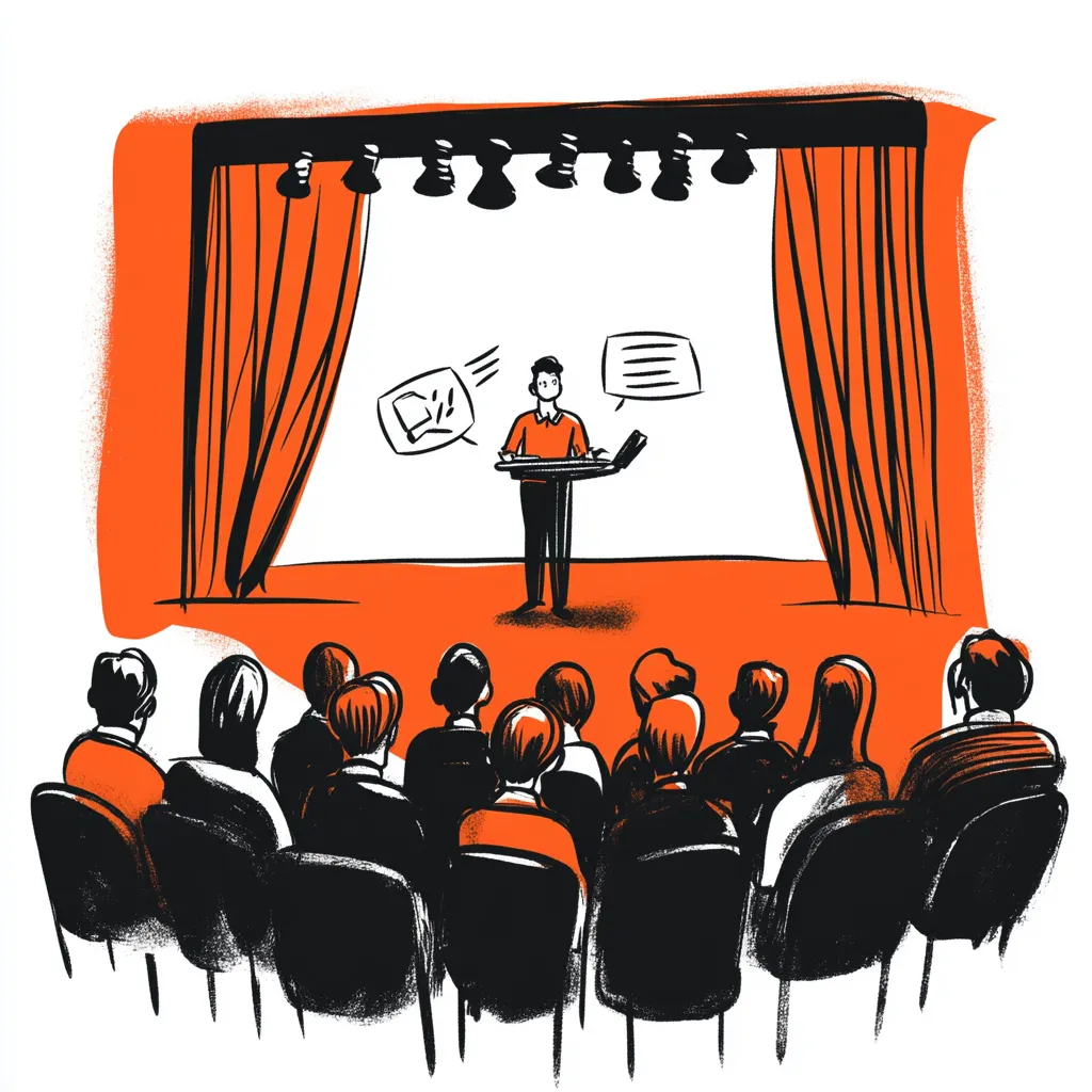 Practicing public speaking on screen for an honest Ultraspeaking review and bad-timing story