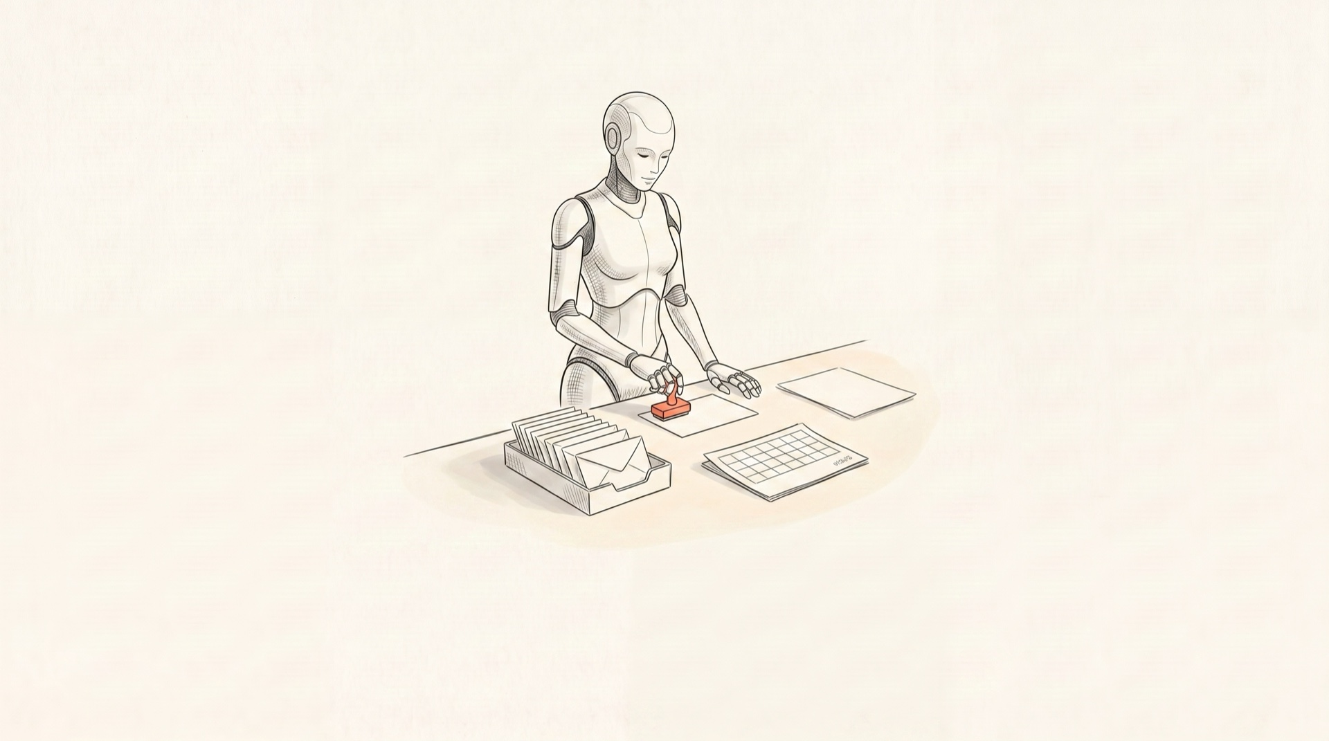 AI house manager Juno stamping an approved household task packet for a family operating system